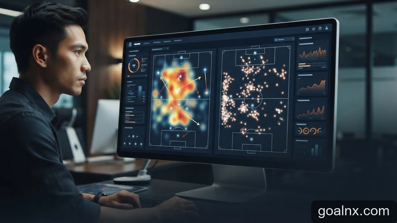 Minh họa: Cách đọc biểu đồ nhiệt và bản đồ chạm bóng của cầu thủ trên SofaScore hoặc WhoScored