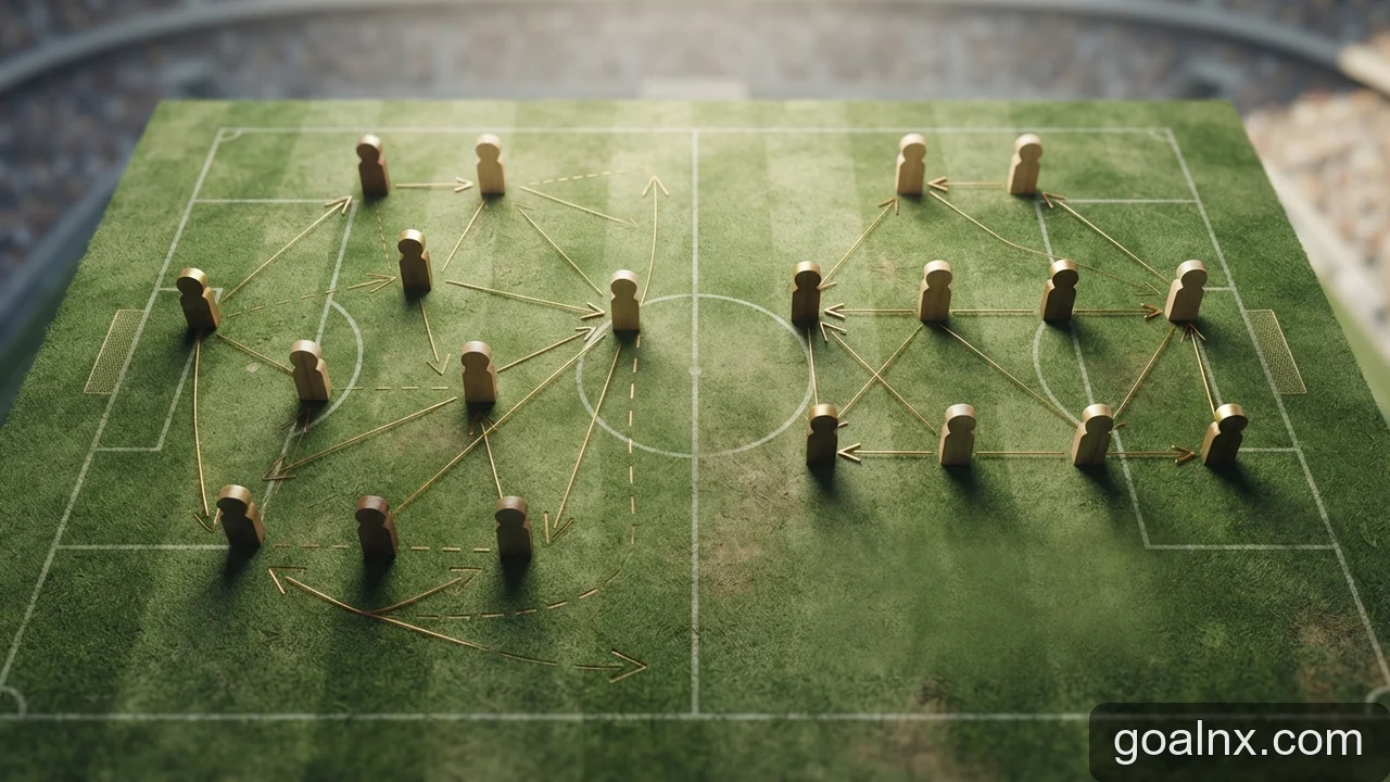 Minh họa: So sánh sơ đồ chiến thuật 3-5-2 và 4-4-2 khi các đội tuyển triển khai thế trận